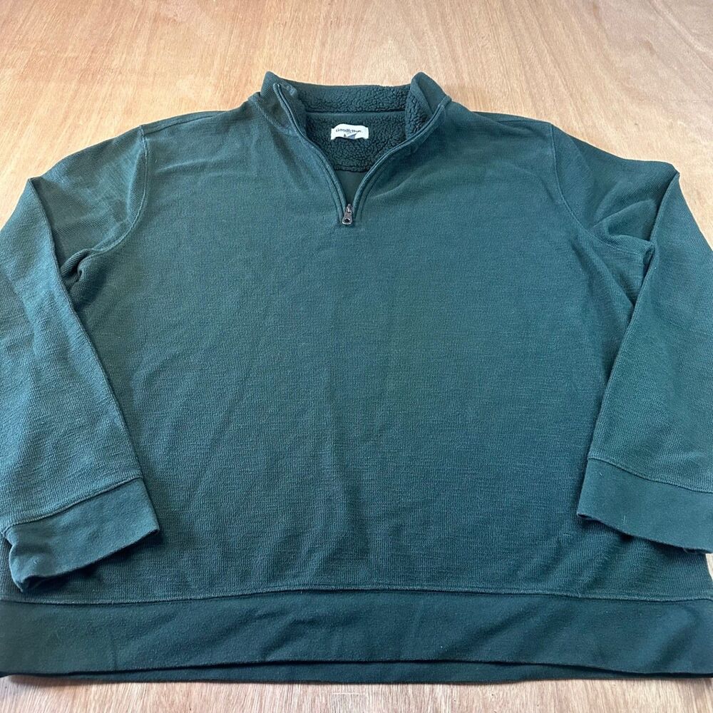 Goodfellow & Co Men’s XXL Green Quarter Zip Fleece Pullover Sherpa Lined